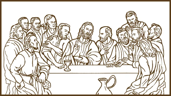 Nattvarden Jesu Kristi lärjungar — Stockfoto