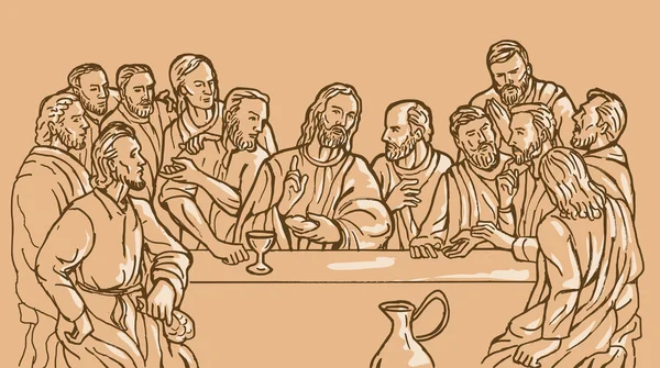 Poslední večeře učedníci Ježíše Krista — Stock fotografie