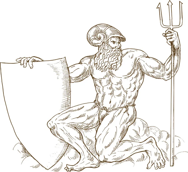 Römischer Gott Neptun poseidon dreizack — Stockfoto