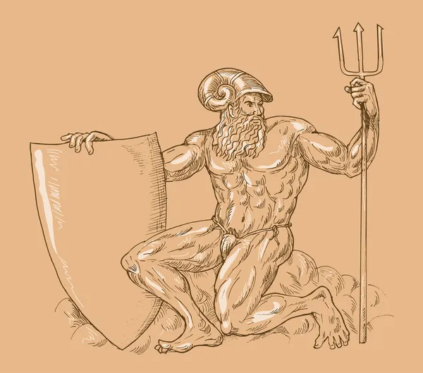 Romeinse god neptune trident poseidon — Stockfoto
