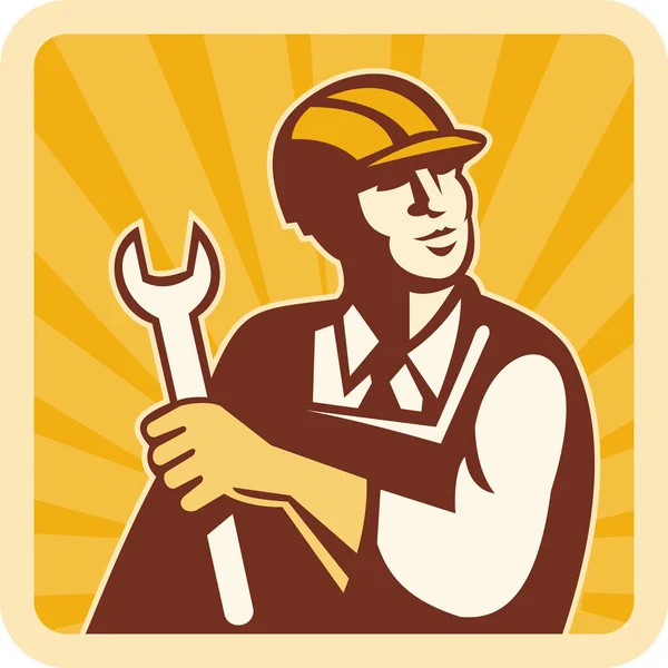 Stavební dělník strojní mechanik — Stock fotografie