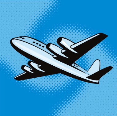 Propeller airplane taking off clipart