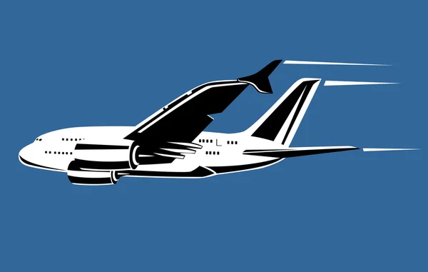 Jumbo jet trafikflygplan i flyg — Stockfoto
