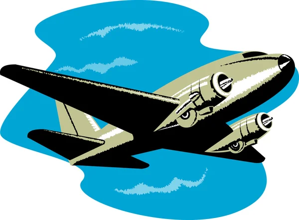 Взлет самолета Пропеллера — стоковое фото