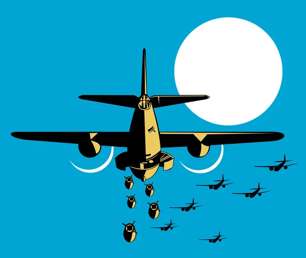 Wereldoorlog twee bommenwerper dropping bom — Stockfoto