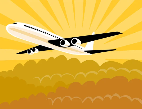 Jumbo jet airliner in flight — Stock Photo, Image
