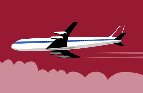 Aereo Jumbo jet in volo completo — Foto Stock
