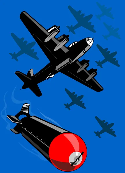 World war two bomber dropping bomb — Stock Photo, Image