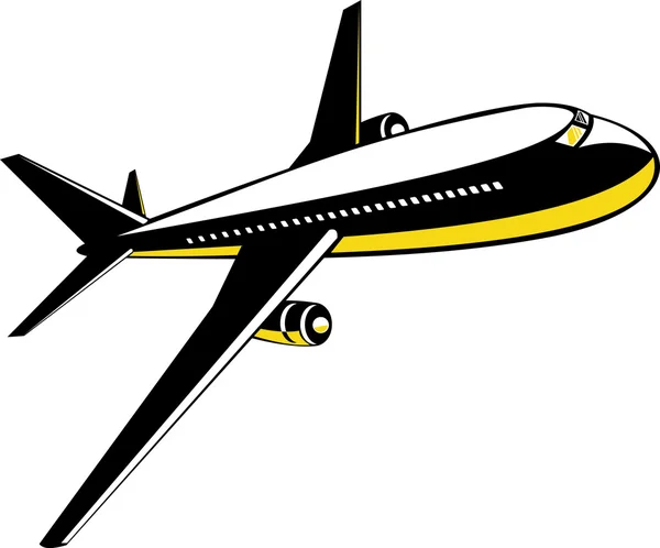 Jumbo jet trafikflygplan tar fart — Stockfoto