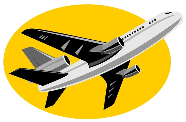 Jumbo jet yolcu uçağı kalkış — Stok fotoğraf