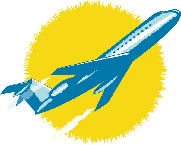 Jumbo jet trafikflygplan tar fart — Stockfoto