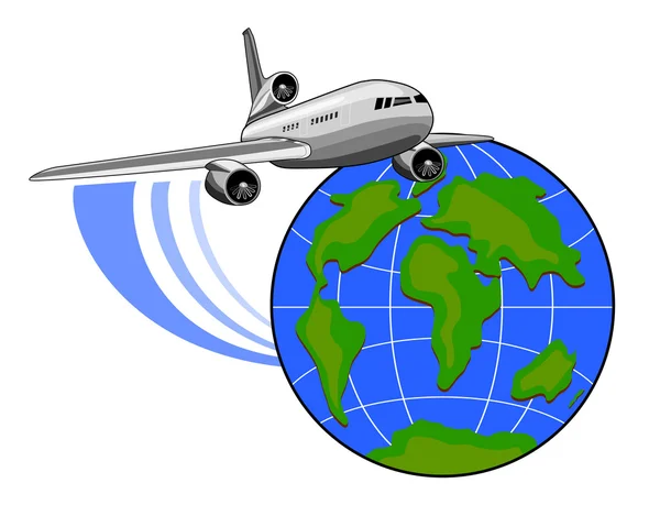 Jumbo jet avión de pasajeros mundial global —  Fotos de Stock