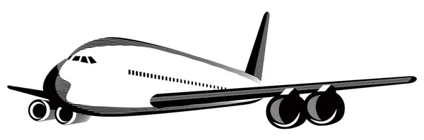 Jumbo jet airliner em voo — Fotografia de Stock