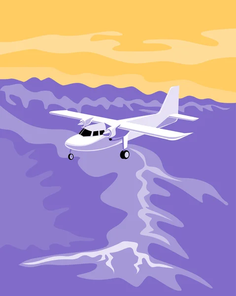 Pervaneli uçak Kayak uçak — Stok fotoğraf