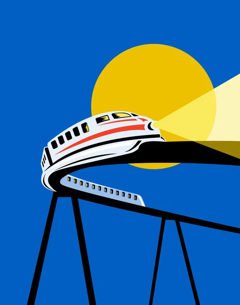 Futuristic monorail train — Stock Photo, Image