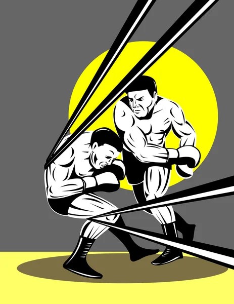 Boxer menghubungkan pukulan KO — Stok Foto