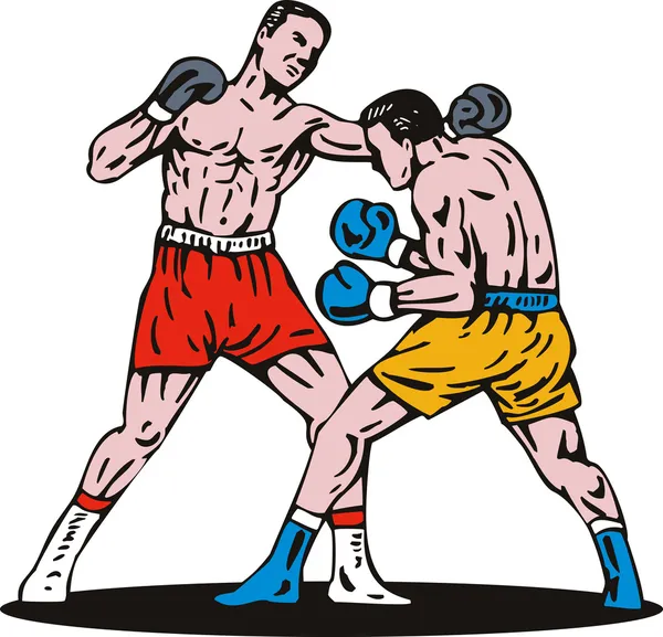 Boxer ansluter en knockout punch — Stockfoto