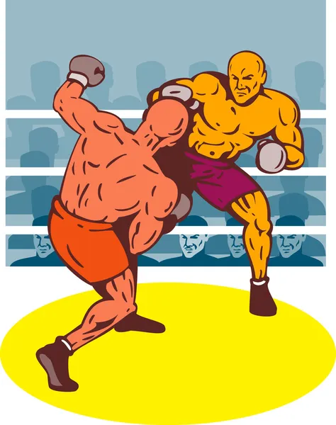 Boxer che collega un pugno knockout — Foto Stock