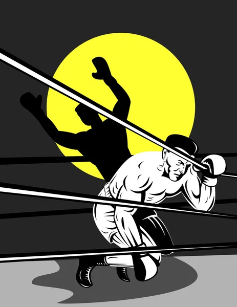 Boxer spojující knockout úder — Stock fotografie