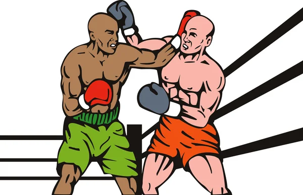 Boxer conectando um soco nocaute — Fotografia de Stock