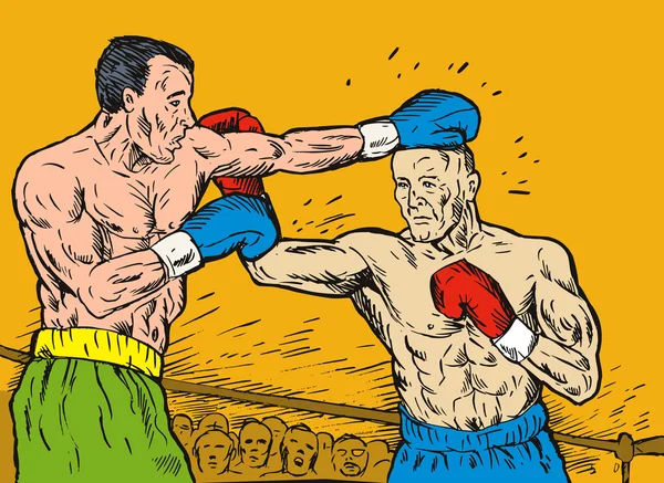 Boxeador conectando un golpe de gracia —  Fotos de Stock