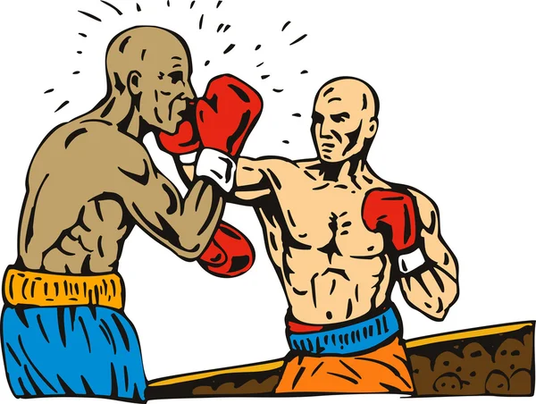Boxer ansluter en knockout punch — Stockfoto