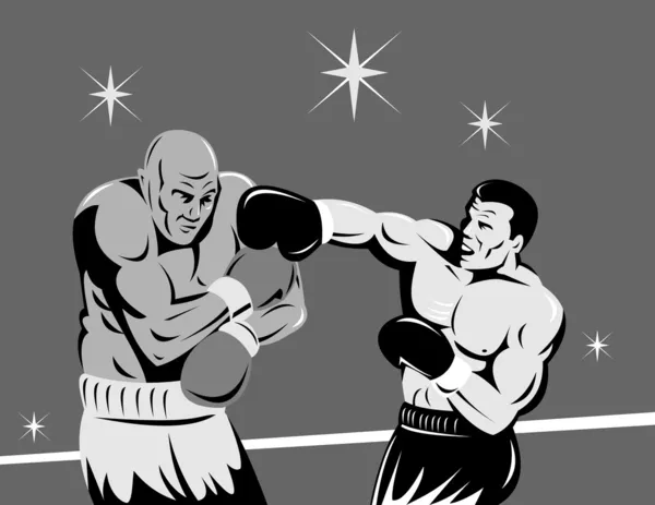Boxer connecting a knockout punch — Stock Photo, Image