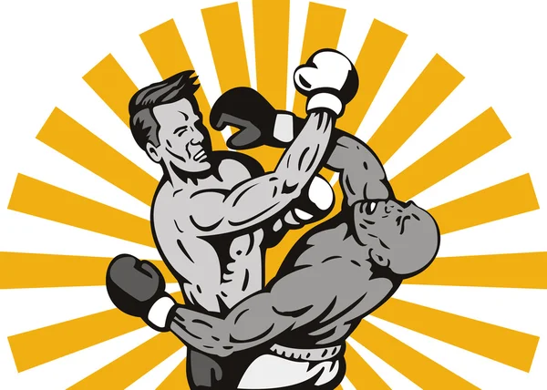 Boxer spojující knockout úder — Stock fotografie