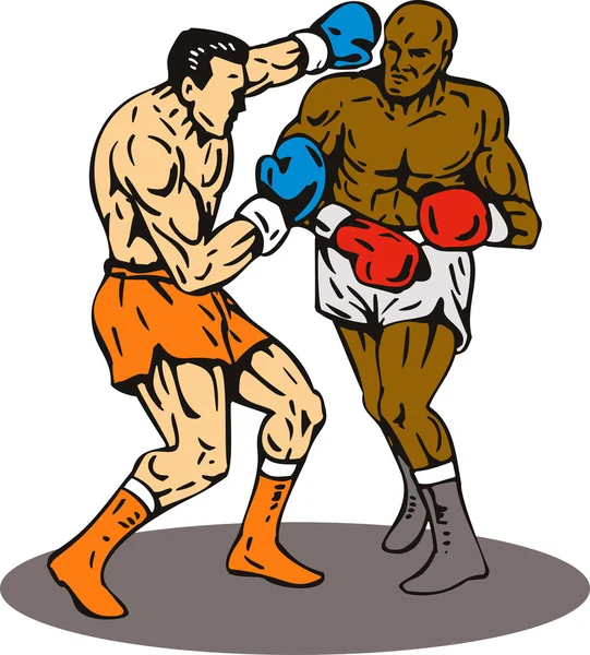 Boxer conectando um soco nocaute — Fotografia de Stock