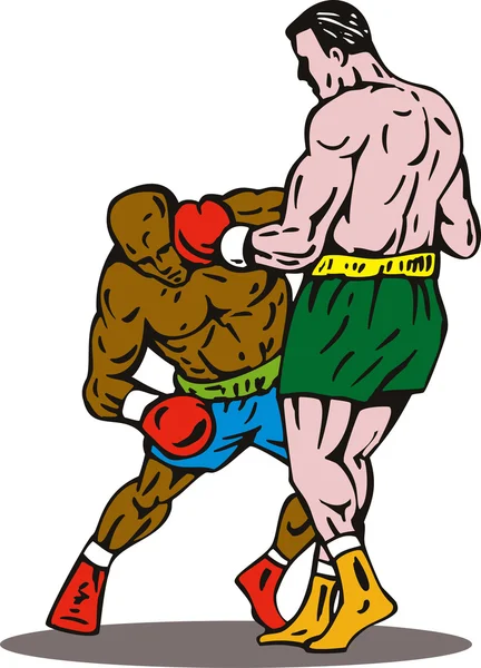 Boxeador conectando un golpe de gracia — Foto de Stock