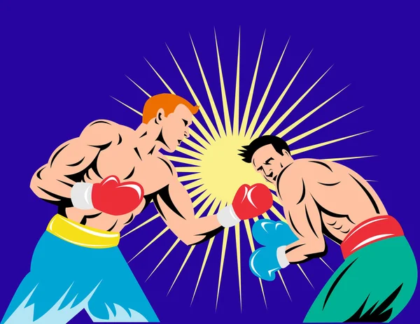 Boxeador conectando un golpe de gracia — Foto de Stock