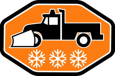 Snow plow truck with snowflake clipart