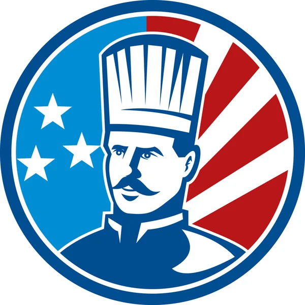American Chef cook baker stars stripes — Stock Photo, Image
