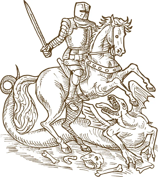 Saint george knight ve ejderha — Stok fotoğraf