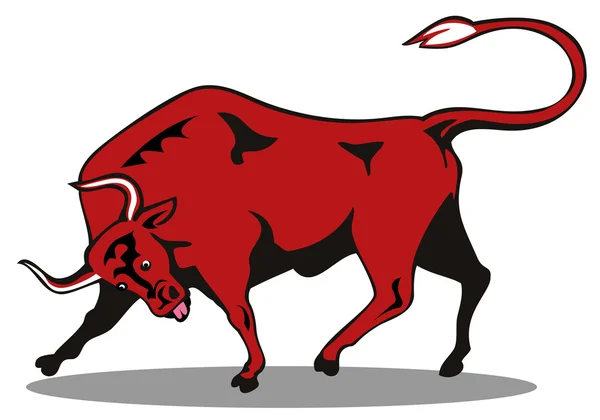 Arrabbiato furioso toro attaccare — Foto Stock