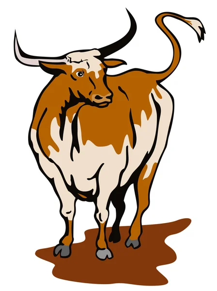 Злобная буйная атака быка — стоковое фото