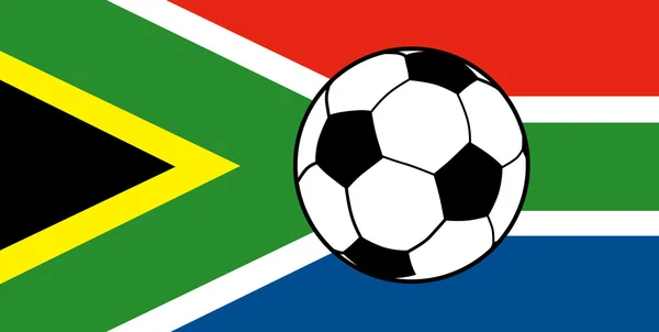 Bandeira África do Sul com bola de futebol — Fotografia de Stock