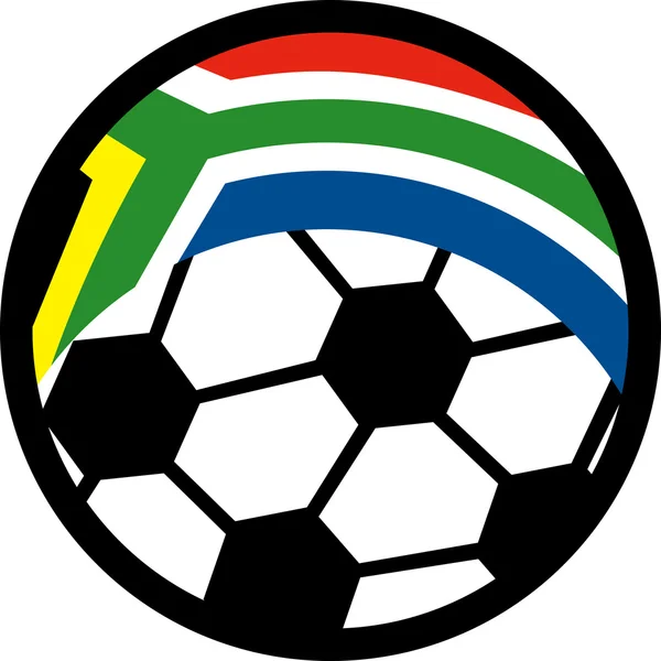 Fotbalový míč s vlajka republiky Jižní Afrika — Stock fotografie