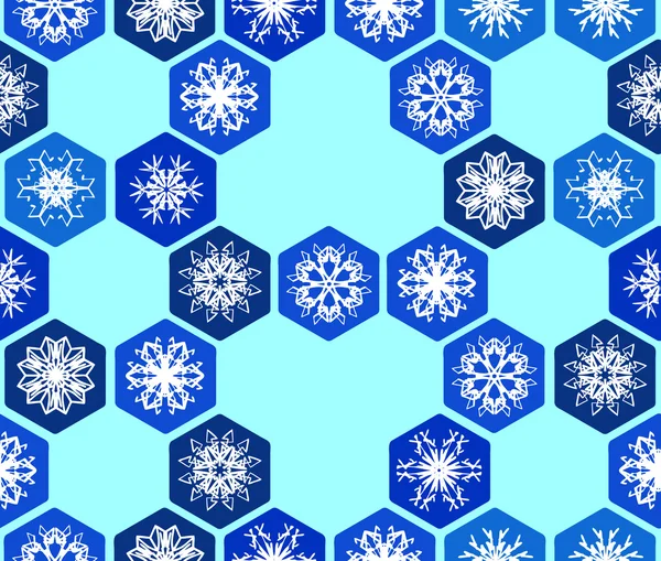 Patrón de copo de nieve sin costura — Vector de stock