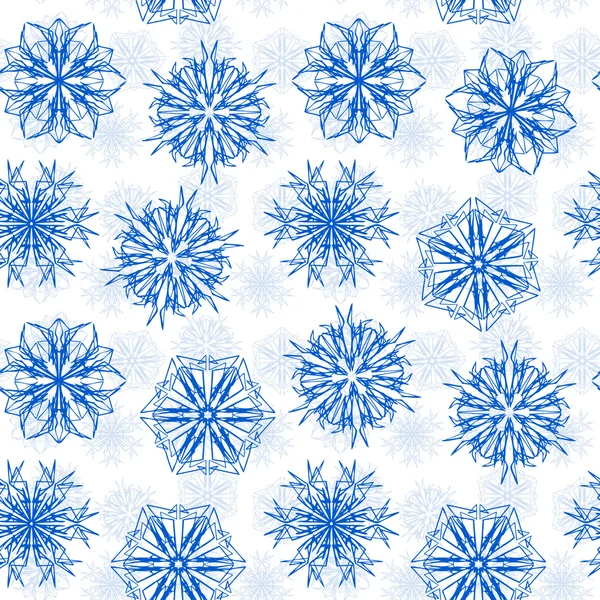 Patrón de copo de nieve sin costura — Vector de stock