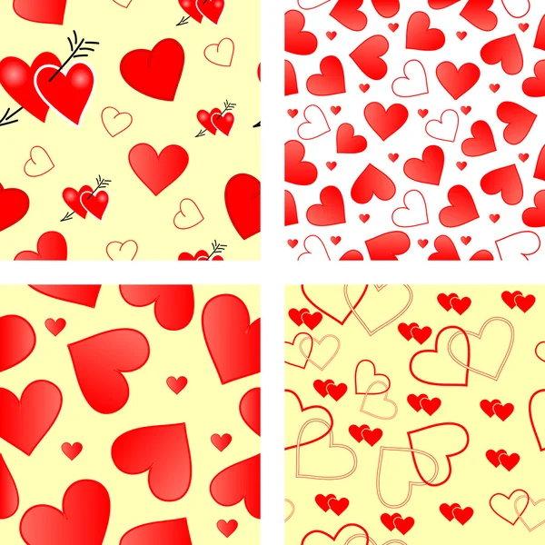 Seamless valentine patterns — Stock Vector