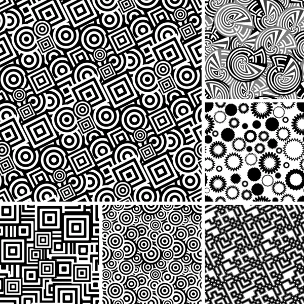 Seamless uncolored patterns — Stock Vector