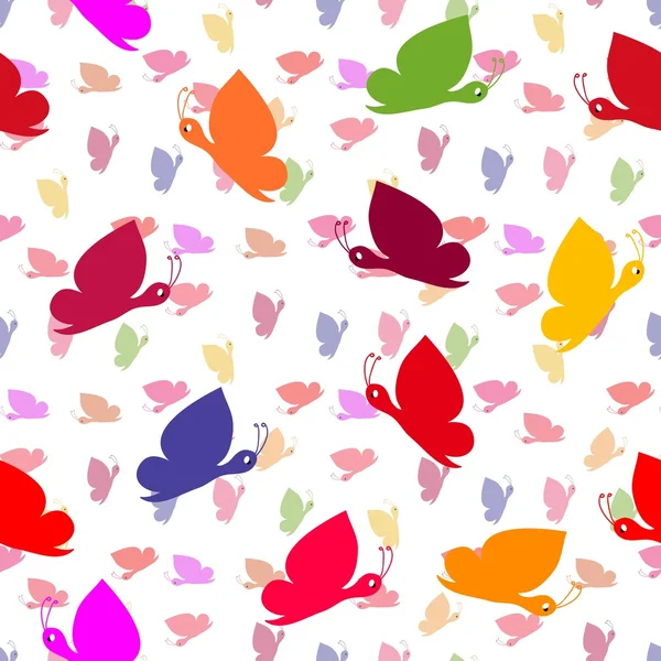 シームレスな蝶のパターン — ストックベクタ