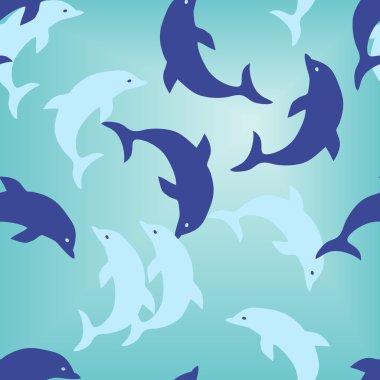 Seamless dolphin pattern clipart