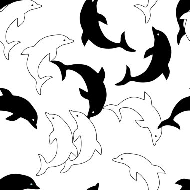 Seamless dolphin pattern clipart