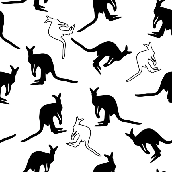Modèle de kangourou sans couture — Image vectorielle