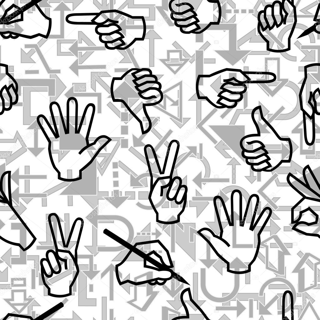 Seamless hand sign pattern