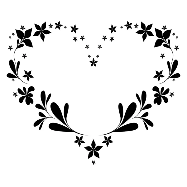 Coeur Floral — Image vectorielle