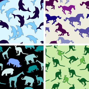 Seamless animal pattern clipart