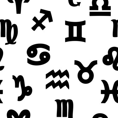 Seamless pattern with horoscope signs clipart